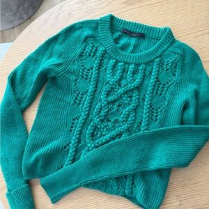 Marc Jacobs Emerald Green Cable Knit Cropped Sweater XS/S